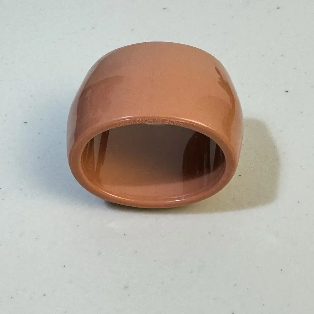 Set of Four (4) VTG Pink Terracotta MCM Acrylic Napkin Rings Dining Barware